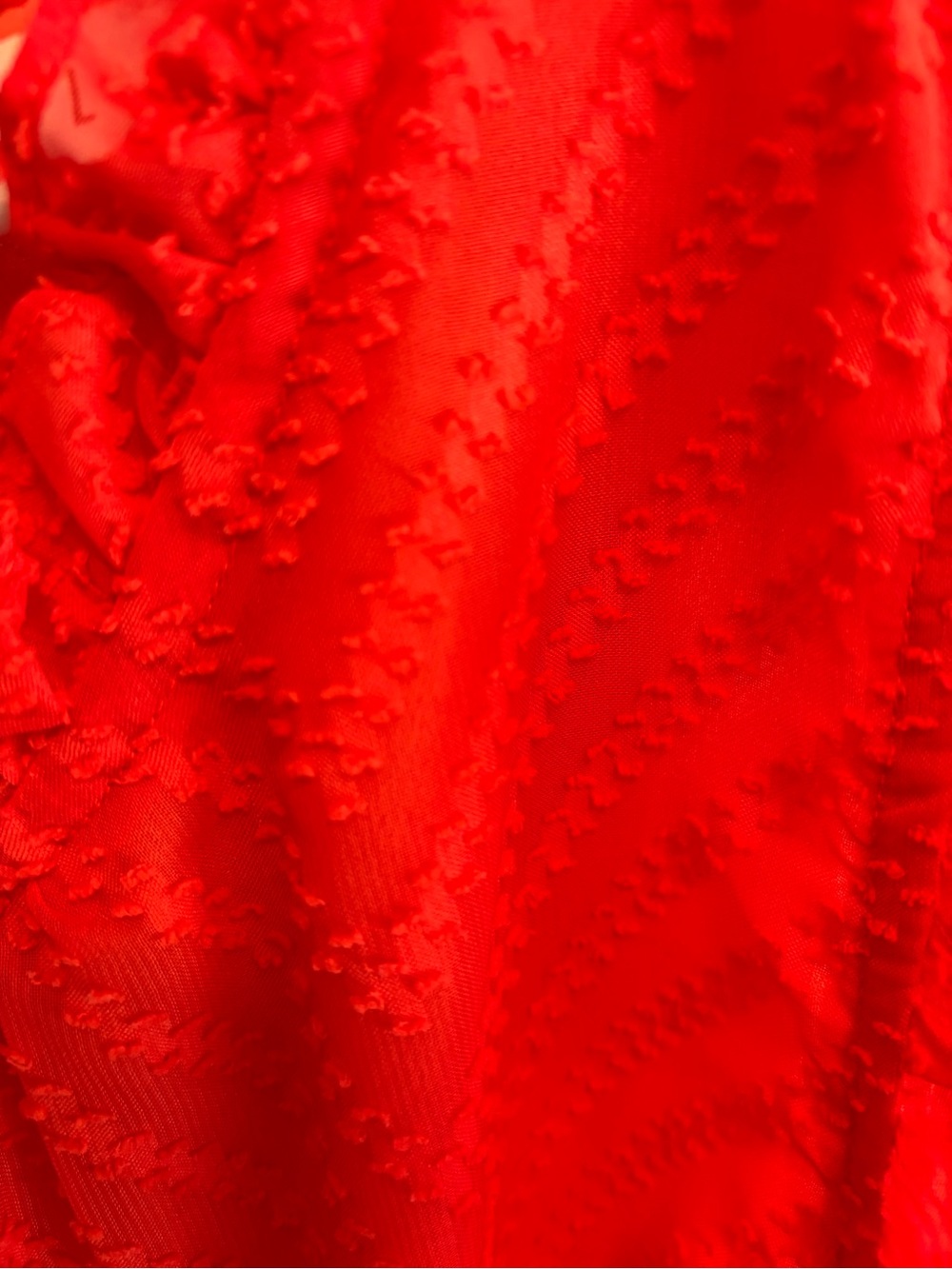 Sleeveless orangey Red Ruffled Lace Women's Top - Picture 4 of 5